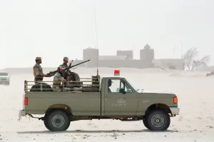Carrying Prints: Saudi Arabian Patrol at border with Kuwait, September 1990