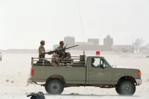 01401 Prints: Saudi Arabian Patrol at border with Kuwait, September 1990