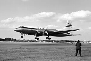 00132 Collection: SBAC Farnborough Air Show 1952 - aircraft The Bristol Britania takes off for a