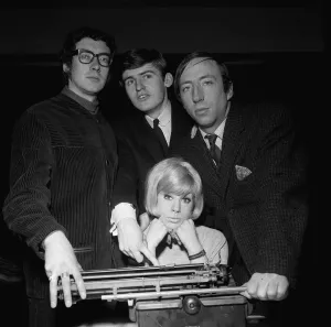 Men And Woman Prints: The Scaffold pop group March 1964 Roger McGough Mike McGear John Gorman and Shelia Fearn