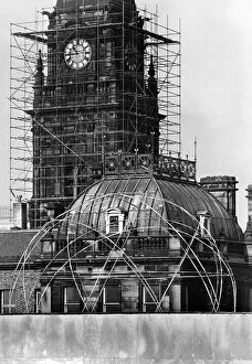 Images Dated 9th March 1973: Scaffolding on the Municipal Buildings, Dale Street, Liverpool, Merseyside