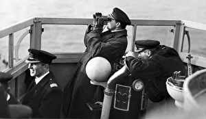 The scene on the bridge of HMS Queen Elizabeth the fleet flagship of the Home Fleet