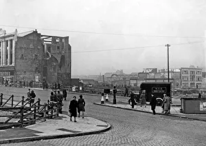 00105 Prints: A scene of Coventry city centre, soon after the Blitz of November 14th 1940