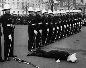 This was the scene in George Square, Glasgow, when the Royal Marines provided a guard of