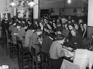A scene inside the labour Exchange in Cardiff when the 1920 class of women attended for