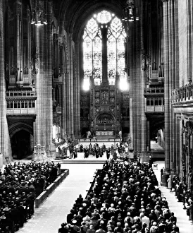 Christian Prints: The scene inside Liverpool Anglican Cathedral where a service was held to commemorate