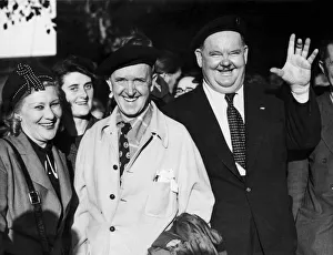 The scene outside Coventry station last night when film comedians Laurel