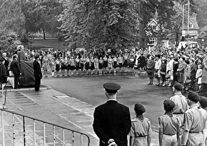 Rugby Prints: The scene outside the Rugby Town Hall during the naming of Evreux Way ceremony