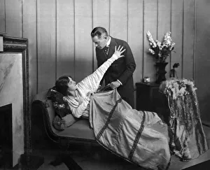 A scene from the play My Ladys Dress Anne takes a sleeping powder In her dream