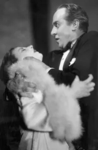 Worried Prints: Scene from the play Mud And Treacle starring Tallulah Bankhead and Nicholas Hannen