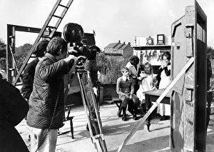 00087 Prints: A scene being shot at Backworth, Northumberland for a BBC television short film about