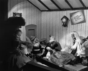 Parent Prints: A scene from Snow White and the Seven Dwarfs at the Christmas grotto in T J Hughes 13th