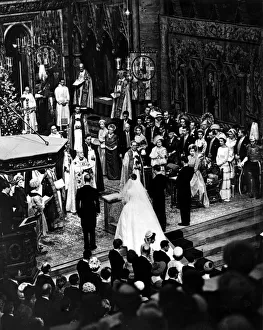 The scene in Westminister Abbey at the wedding of Princess Margaret