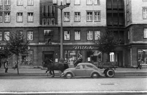Places Prints: Scenes in East Berlin, East Germany showing daily life continuing as normal soon after