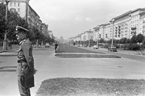 Scenes in East Berlin, East Germany soon after the start of the construction of