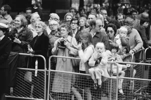 Scenes of great activity in The Mall as a rehearsal for the Royal Wedding takes place