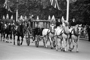 Scenes of great activity in The Mall as a rehearsal for the Royal Wedding takes place