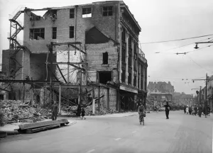 Scenes in Hull, the most severely damaged British city or town during the Second World