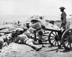 Scenes inside Dambacha Fort after it was captured by patriots of Abyssinian Emperor Haile