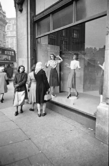 Scenes from inside the shop window at Peter Robinsons Department Store, London
