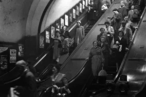 Commuters Prints: Scenes at London Undergrounds Holborn Station October 1954