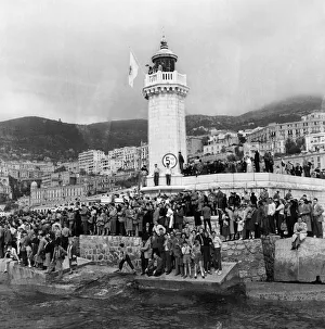 Scenes in Monte Carlo harbour as Grace Kelly arrives for her wedding to Prince Rainier