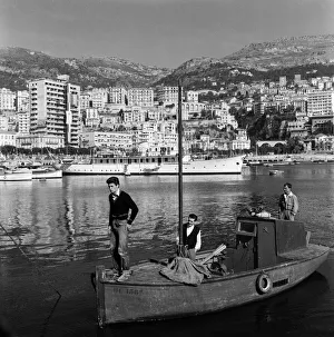 Scenes in Monte Carlo harbour as Grace Kelly arrives for her wedding to Prince Rainier
