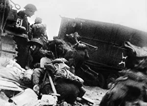 D Day Prints: Scenes on a Normandy beachhead as crack British troops made their first landing