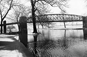 Bridge Prints: Scenes on the River Cam in Cambridge after flooding caused by heavy rain, March 1964