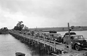 00013 Collection: Scenes showing line of armured cars crossing the River as the British Army occupied