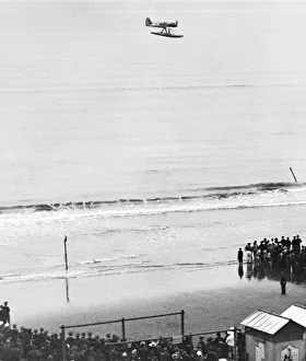 Races Prints: Schneider Cup 1927, Venice. Lieutenant Sidney Webster, winner of the race