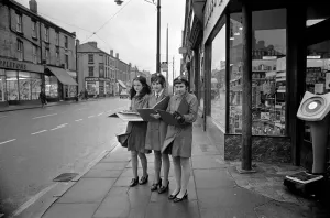 School girls near Liverpools Sefton Park out on an urban trip as part of their