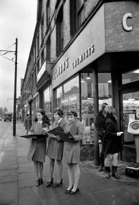 School girls near Liverpools Sefton Park out on an urban trip as part of their