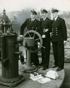 Wheel Prints: School of Navigation July 1952 - Royal Technical College Glasgow ships wheel on roof of