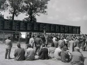 Scoreboard Prints: The scoreboard at the 1949 British Open at Royal St Georges Golf Club, 8th July 1949