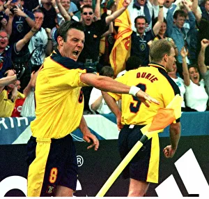 Scotland 1 Norway 1 World Cup Group A Craig Burley hits corner flag in