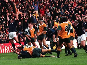 Scotland 8 Australia 37 November 1997 Scotlands Only Happy Moment Scott Murray Dives Over