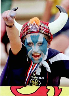Punching Prints: Scotland football fans Bordeaux France 16th June 1998 World Cup France 1998