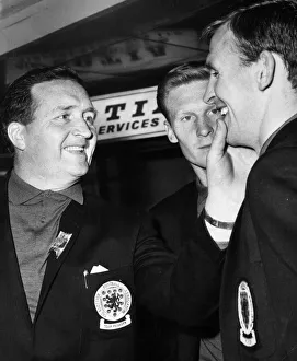Scotland football manager Jock Stein inspecting Paddy Crerand after shaving as