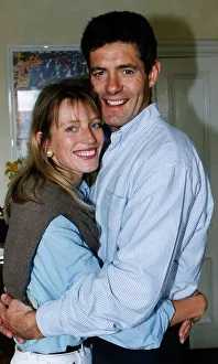 Scotland rugby skipper Gavin Hastings and his wife Diane standing in their Edinburgh home
