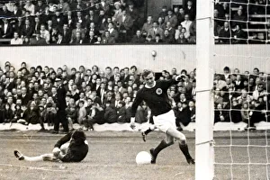 01095 Prints: Scotland versus Cyprus international football 1969 football COLIN STEIN WALKS