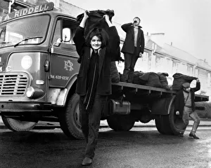 Scotlands only coal-woman. Dorothy Riddell (23) who runs her own coal merchants business