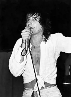 Scottish-born rock singer Rod Stewart during one of his concerts at Bel-Vue, manchester