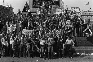 00241 Prints: Scottish football fans in Trafalgar Square, June 1977