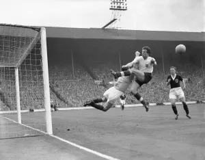 Home International Prints: Scottish goal mouth action from the England v Scotland home international match