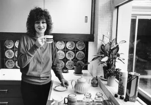 Scottish singer and actress Barbara Dickson photographed at home