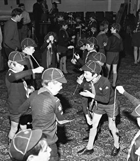Scouts taking part in the scouting conker championship held at RAF Stafford