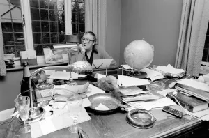 Script-writer Johnny Speight. December 1980 PM 80-07221-001