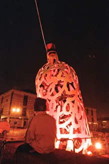 Light Prints: The sculpture Bottle of Notes, a piece of public art by Claes Oldenburg