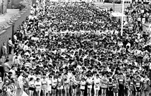 A sea of faces at the mass start of the Junior Great North Run in Gateshead